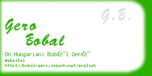 gero bobal business card